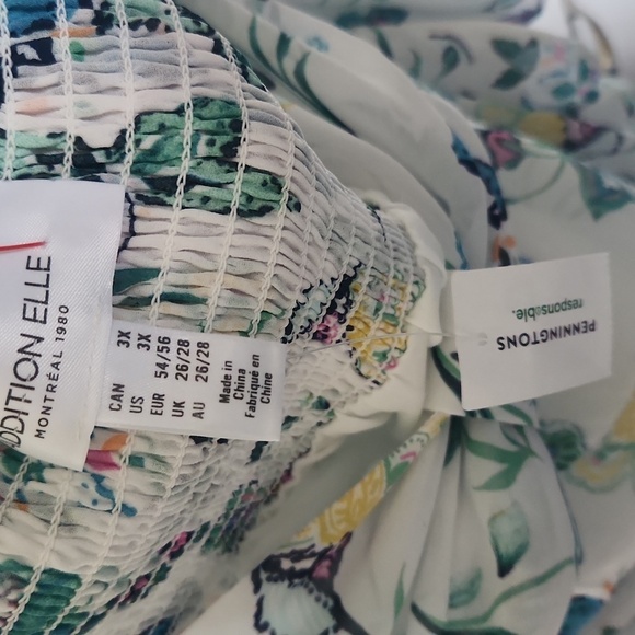 Addition Elle Responsible, Floral Sleeveless Bustier Blouse - Size 3x - Picture 4 of 8